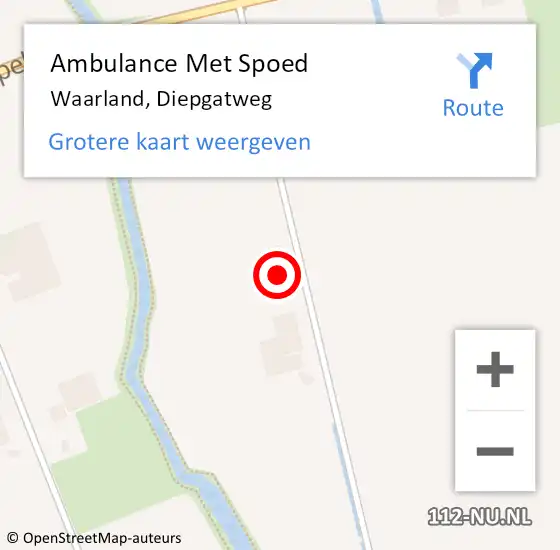 Locatie op kaart van de 112 melding: Ambulance Met Spoed Naar Waarland, Diepgatweg op 15 oktober 2021 14:08