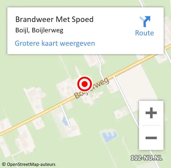 Locatie op kaart van de 112 melding: Brandweer Met Spoed Naar Boijl, Boijlerweg op 15 oktober 2021 14:48