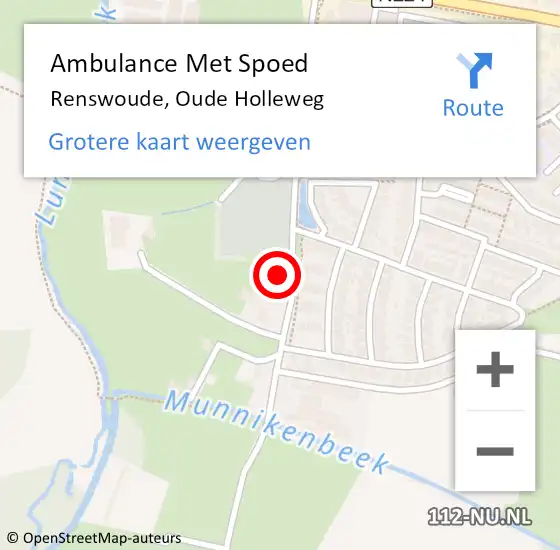 Locatie op kaart van de 112 melding: Ambulance Met Spoed Naar Renswoude, Oude Holleweg op 15 oktober 2021 15:08