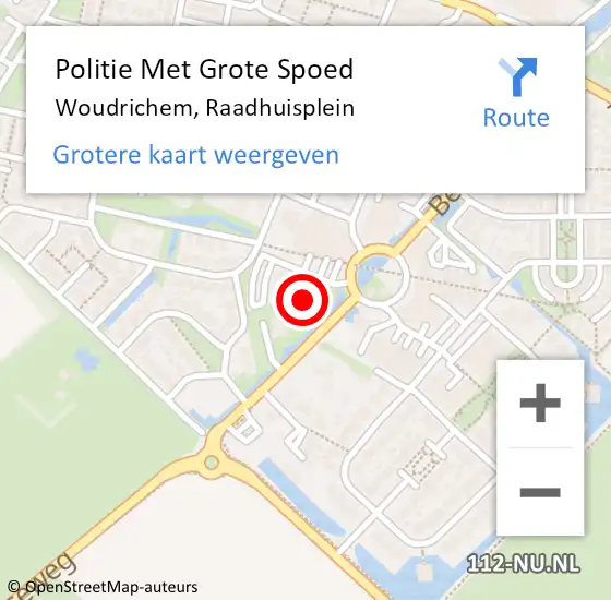 Locatie op kaart van de 112 melding: Politie Met Grote Spoed Naar Woudrichem, Raadhuisplein op 15 oktober 2021 15:55