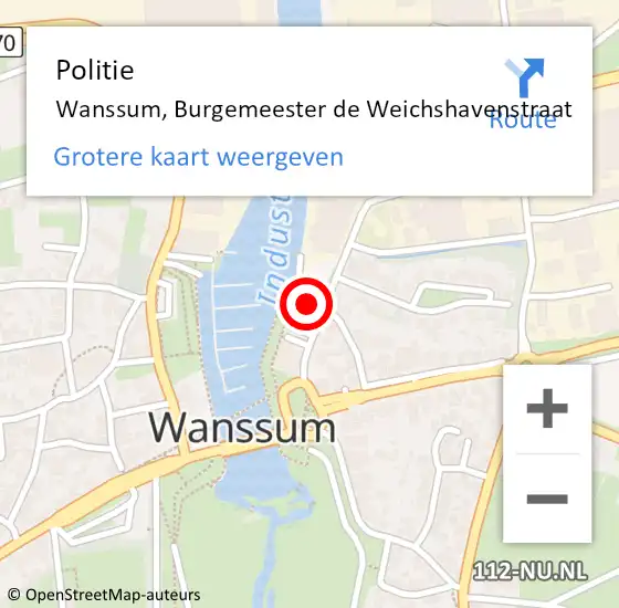 Locatie op kaart van de 112 melding: Politie Wanssum, Burgemeester de Weichshavenstraat op 15 oktober 2021 15:57