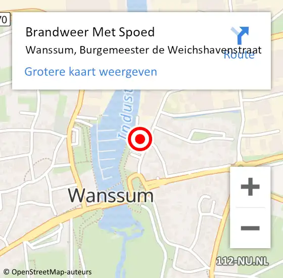 Locatie op kaart van de 112 melding: Brandweer Met Spoed Naar Wanssum, Burgemeester de Weichshavenstraat op 15 oktober 2021 15:58