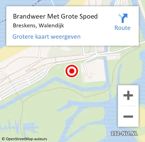 Locatie op kaart van de 112 melding: Brandweer Met Grote Spoed Naar Breskens, Walendijk op 15 oktober 2021 16:35