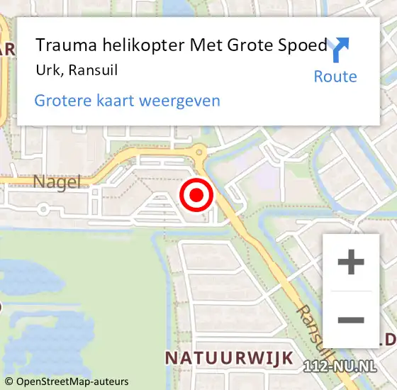 Locatie op kaart van de 112 melding: Trauma helikopter Met Grote Spoed Naar Urk, Ransuil op 15 oktober 2021 17:27