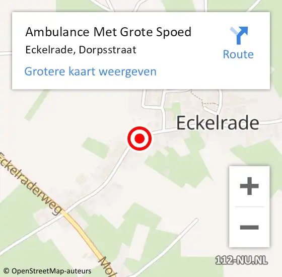 Locatie op kaart van de 112 melding: Ambulance Met Grote Spoed Naar Eckelrade, Dorpsstraat op 26 juni 2014 08:43