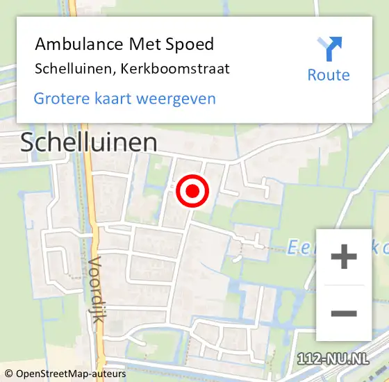 Locatie op kaart van de 112 melding: Ambulance Met Spoed Naar Schelluinen, Kerkboomstraat op 15 oktober 2021 17:49