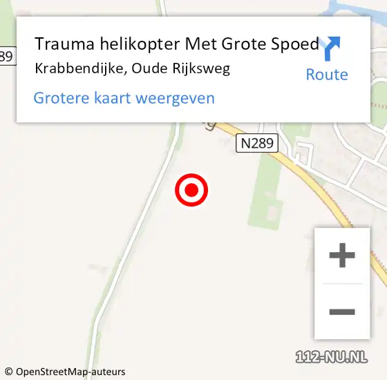 Locatie op kaart van de 112 melding: Trauma helikopter Met Grote Spoed Naar Krabbendijke, Oude Rijksweg op 15 oktober 2021 17:49