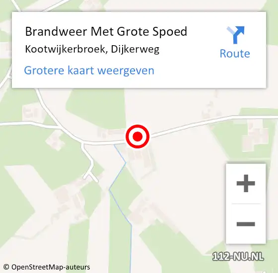 Locatie op kaart van de 112 melding: Brandweer Met Grote Spoed Naar Kootwijkerbroek, Dijkerweg op 15 oktober 2021 19:02