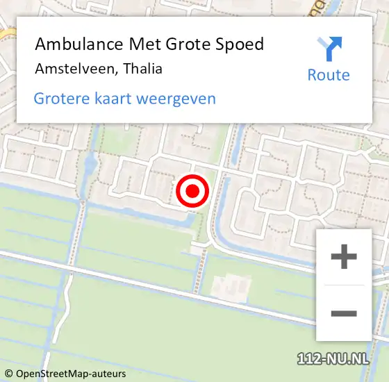 Locatie op kaart van de 112 melding: Ambulance Met Grote Spoed Naar Amstelveen, Thalia op 15 oktober 2021 19:55