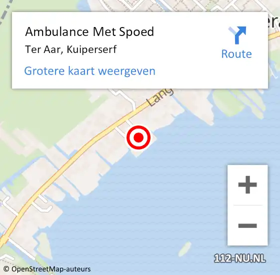 Locatie op kaart van de 112 melding: Ambulance Met Spoed Naar Ter Aar, Kuiperserf op 15 oktober 2021 21:30