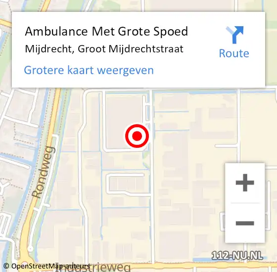 Locatie op kaart van de 112 melding: Ambulance Met Grote Spoed Naar Mijdrecht, Groot Mijdrechtstraat op 15 oktober 2021 22:16