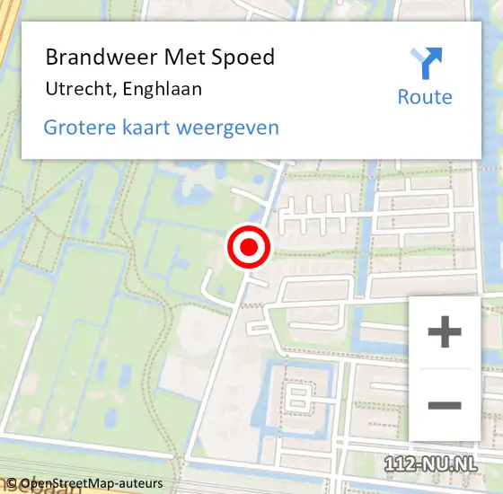 Locatie op kaart van de 112 melding: Brandweer Met Spoed Naar Utrecht, Enghlaan op 15 oktober 2021 22:48