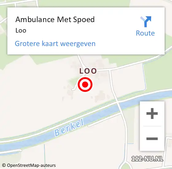 Locatie op kaart van de 112 melding: Ambulance Met Spoed Naar Loo op 16 oktober 2021 01:20