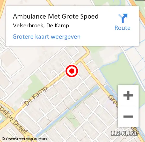 Locatie op kaart van de 112 melding: Ambulance Met Grote Spoed Naar Velserbroek, De Kamp op 16 oktober 2021 03:04