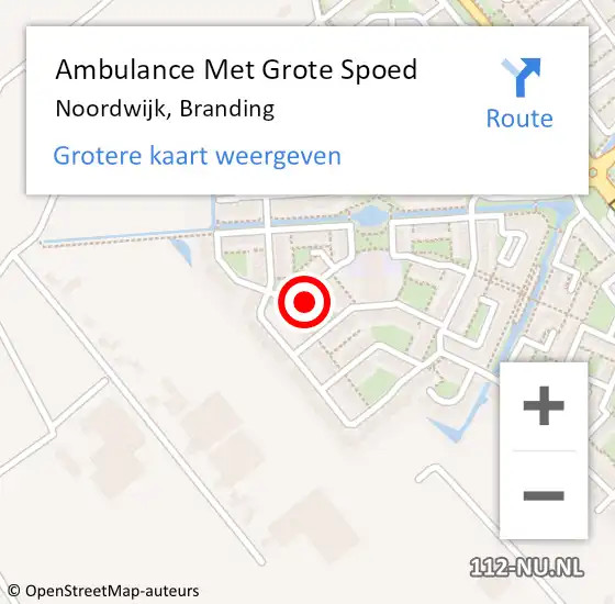 Locatie op kaart van de 112 melding: Ambulance Met Grote Spoed Naar Noordwijk, Branding op 16 oktober 2021 06:50