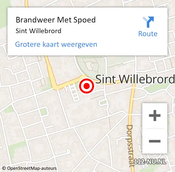 Locatie op kaart van de 112 melding: Brandweer Met Spoed Naar Sint Willebrord op 16 oktober 2021 07:01