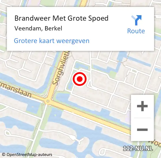 Locatie op kaart van de 112 melding: Brandweer Met Grote Spoed Naar Veendam, Berkel op 16 oktober 2021 09:11