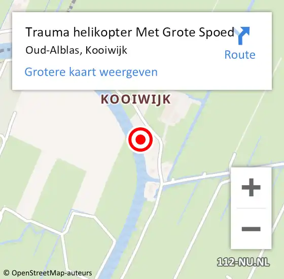 Locatie op kaart van de 112 melding: Trauma helikopter Met Grote Spoed Naar Oud-Alblas, Kooiwijk op 16 oktober 2021 10:07