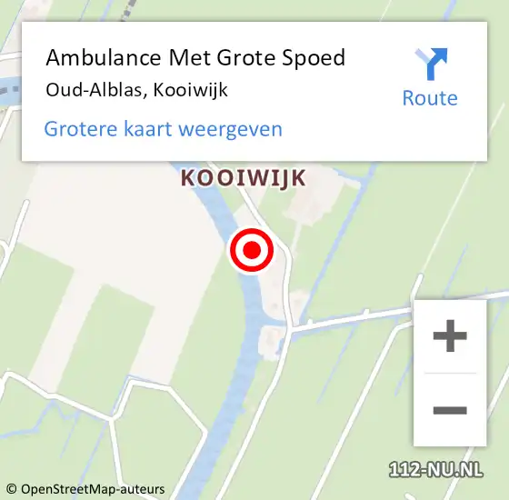 Locatie op kaart van de 112 melding: Ambulance Met Grote Spoed Naar Oud-Alblas, Kooiwijk op 16 oktober 2021 10:09