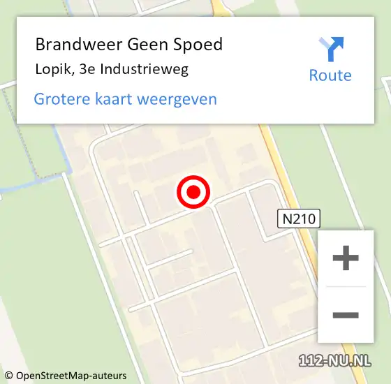 Locatie op kaart van de 112 melding: Brandweer Geen Spoed Naar Lopik, 3e Industrieweg op 16 oktober 2021 12:13