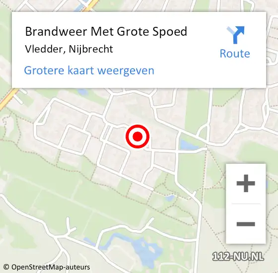 Locatie op kaart van de 112 melding: Brandweer Met Grote Spoed Naar Vledder, Nijbrecht op 16 oktober 2021 12:24