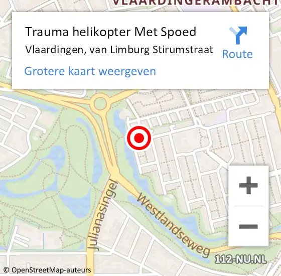 Locatie op kaart van de 112 melding: Trauma helikopter Met Spoed Naar Vlaardingen, van Limburg Stirumstraat op 16 oktober 2021 13:00