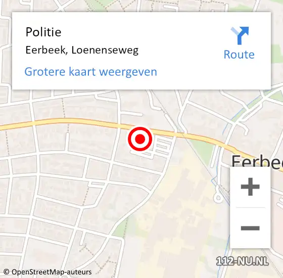 Locatie op kaart van de 112 melding: Politie Eerbeek, Loenenseweg op 16 oktober 2021 13:30