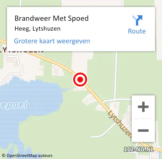 Locatie op kaart van de 112 melding: Brandweer Met Spoed Naar Heeg, Lytshuzen op 26 juni 2014 10:04