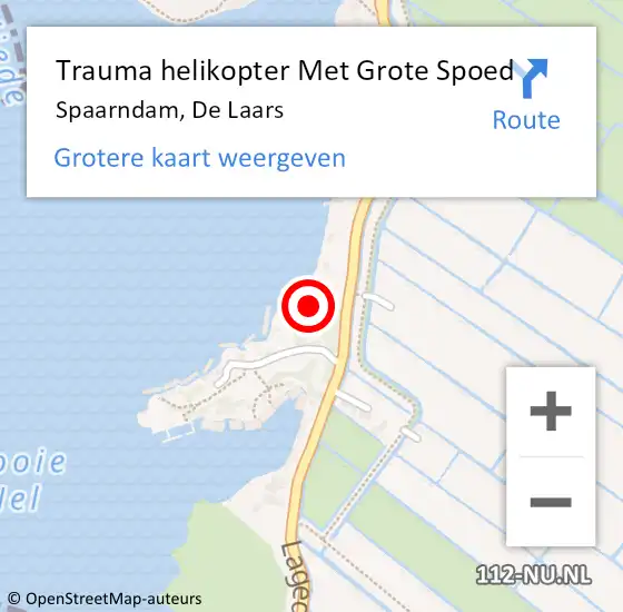 Locatie op kaart van de 112 melding: Trauma helikopter Met Grote Spoed Naar Spaarndam, De Laars op 16 oktober 2021 14:38