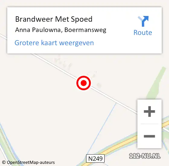 Locatie op kaart van de 112 melding: Brandweer Met Spoed Naar Anna Paulowna, Boermansweg op 16 oktober 2021 16:51