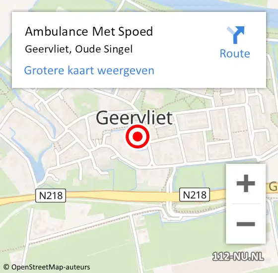 Locatie op kaart van de 112 melding: Ambulance Met Spoed Naar Geervliet, Oude Singel op 16 oktober 2021 17:38