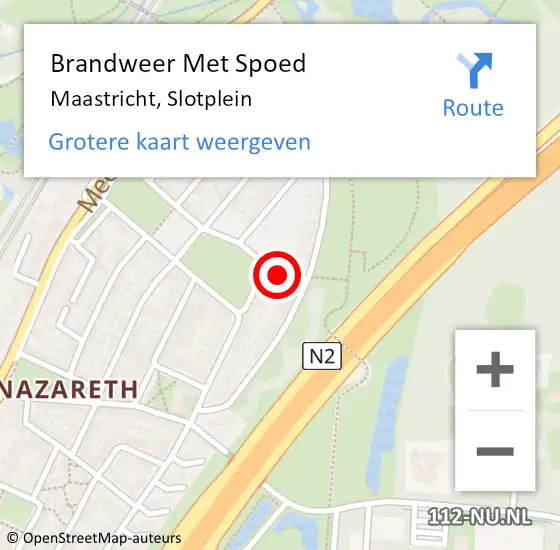 Locatie op kaart van de 112 melding: Brandweer Met Spoed Naar Maastricht, Slotplein op 16 oktober 2021 17:54