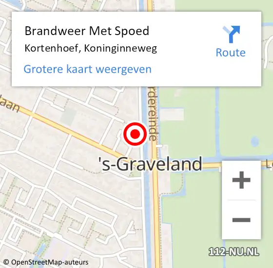 Locatie op kaart van de 112 melding: Brandweer Met Spoed Naar Kortenhoef, Koninginneweg op 16 oktober 2021 18:37