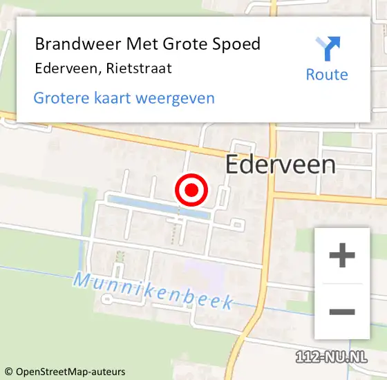 Locatie op kaart van de 112 melding: Brandweer Met Grote Spoed Naar Ederveen, Rietstraat op 16 oktober 2021 19:23