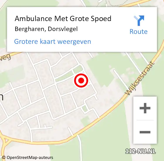 Locatie op kaart van de 112 melding: Ambulance Met Grote Spoed Naar Bergharen, Dorsvlegel op 16 oktober 2021 20:08