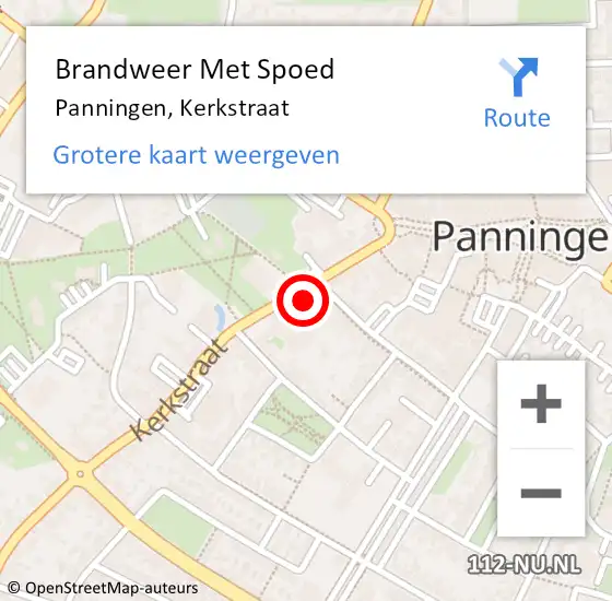 Locatie op kaart van de 112 melding: Brandweer Met Spoed Naar Panningen, Kerkstraat op 16 oktober 2021 23:06