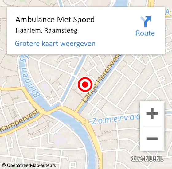 Locatie op kaart van de 112 melding: Ambulance Met Spoed Naar Haarlem, Raamsteeg op 16 oktober 2021 23:37