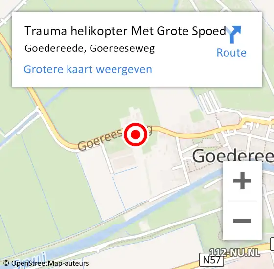 Locatie op kaart van de 112 melding: Trauma helikopter Met Grote Spoed Naar Goedereede, Goereeseweg op 17 oktober 2021 00:17