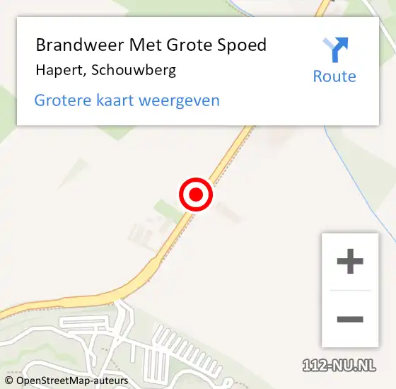 Locatie op kaart van de 112 melding: Brandweer Met Grote Spoed Naar Hapert, Schouwberg op 17 oktober 2021 02:09