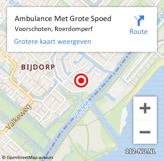 Locatie op kaart van de 112 melding: Ambulance Met Grote Spoed Naar Voorschoten, Roerdomperf op 17 oktober 2021 03:09