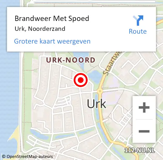 Locatie op kaart van de 112 melding: Brandweer Met Spoed Naar Urk, Noorderzand op 17 oktober 2021 03:11