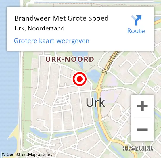 Locatie op kaart van de 112 melding: Brandweer Met Grote Spoed Naar Urk, Noorderzand op 17 oktober 2021 03:15