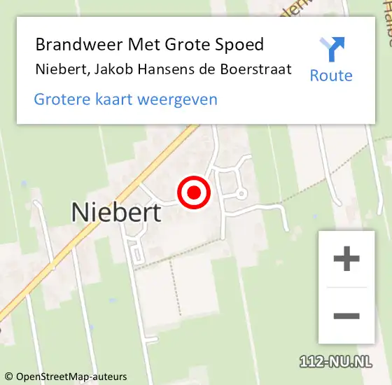 Locatie op kaart van de 112 melding: Brandweer Met Grote Spoed Naar Niebert, Jakob Hansens de Boerstraat op 17 oktober 2021 05:21