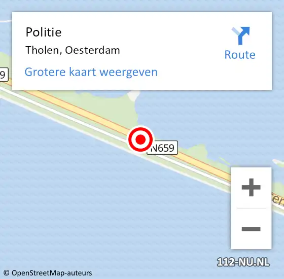 Locatie op kaart van de 112 melding: Politie Tholen, Oesterdam op 8 september 2013 16:38