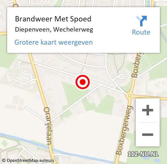 Locatie op kaart van de 112 melding: Brandweer Met Spoed Naar Diepenveen, Wechelerweg op 17 oktober 2021 07:14