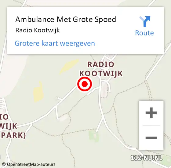 Locatie op kaart van de 112 melding: Ambulance Met Grote Spoed Naar Radio Kootwijk op 17 oktober 2021 10:28