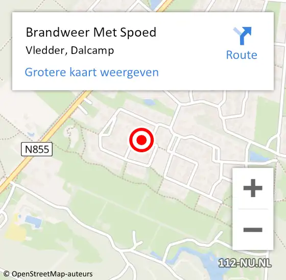 Locatie op kaart van de 112 melding: Brandweer Met Spoed Naar Vledder, Dalcamp op 17 oktober 2021 10:53