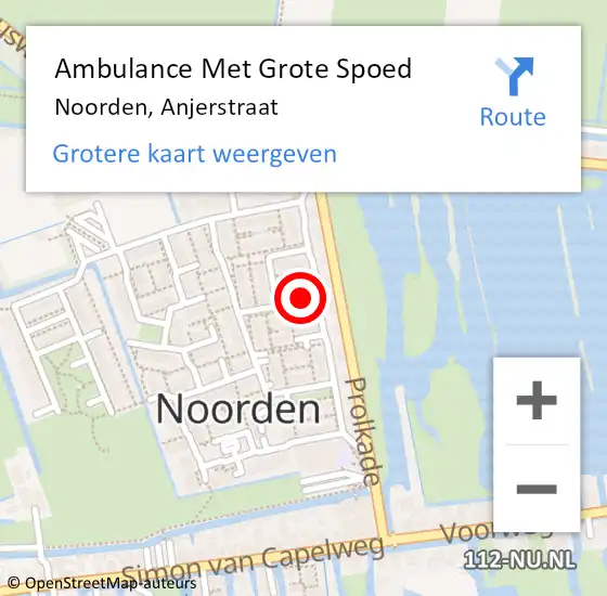 Locatie op kaart van de 112 melding: Ambulance Met Grote Spoed Naar Noorden, Anjerstraat op 17 oktober 2021 11:14