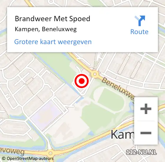 Locatie op kaart van de 112 melding: Brandweer Met Spoed Naar Kampen, Beneluxweg op 17 oktober 2021 11:25