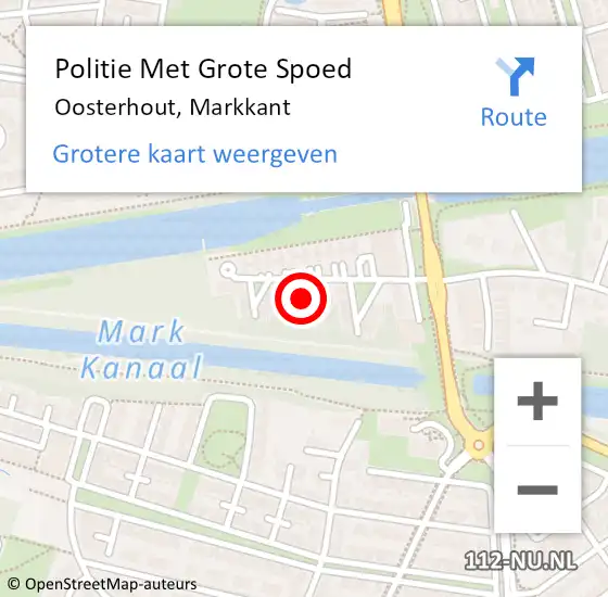 Locatie op kaart van de 112 melding: Politie Met Grote Spoed Naar Oosterhout, Markkant op 17 oktober 2021 11:42